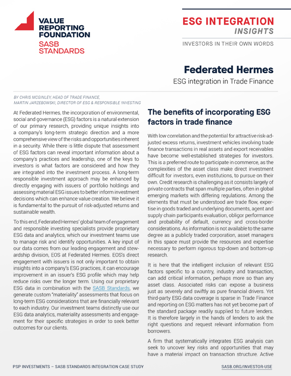 ESG整合洞察:Federated Hermes